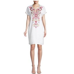 JOHNNY WAS Hulda Floral-Embroidered Tunic L